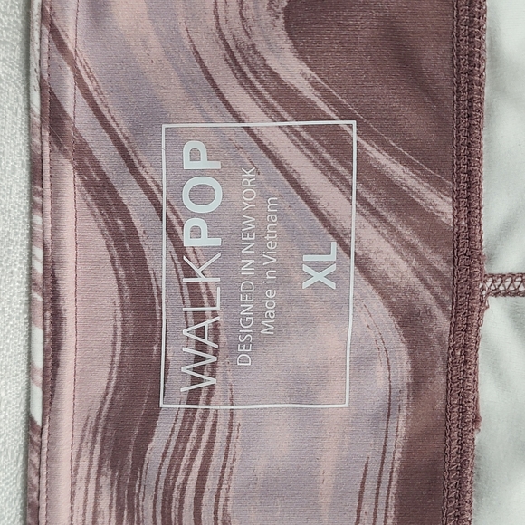 Lavender Mauve and White Marble Walk Pop Athletic Walking Leggings Size X-Large - Picture 3 of 7